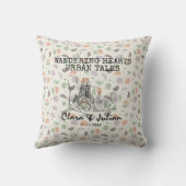 バルセロナパーソナライズされたスカイラインリーフィードットパターン クッション (裏面)