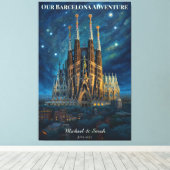 バルセロナパーソナライズされたトリップ | サグラダファミリア キャンバスプリント (インサイチュ (ウッドフロア))