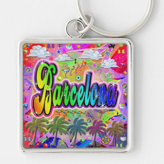バルセロナビスタキ表現ーチェイン キーホルダー (正面)