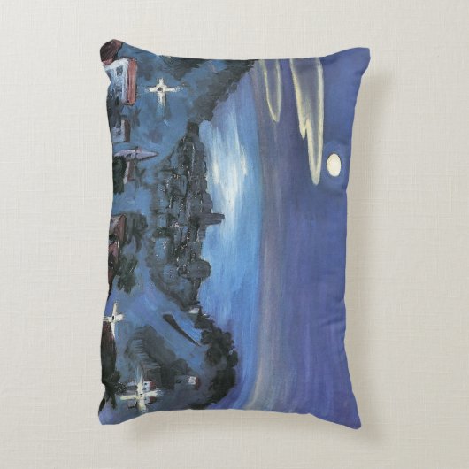 バルセロナビューオブシティアットナイトバイウォルター・グラマット アクセントクッション (裏面(縦))