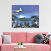 バルセロナビューオブシティアットナイトバイウォルター・グラマット キャンバスプリント (インサイチュ (リビング))