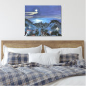 バルセロナビューオブシティアットナイトバイウォルター・グラマット キャンバスプリント (インサイチュ (寝室))