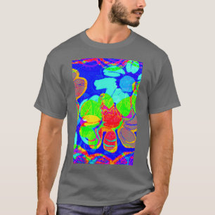 バルセロナビーチとサーフスタイルカラフルトリップ(幻覚体験)のようなno tシャツ