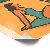 バルセロナビーチ&サン – レトロ旅行 ポスター (コーナー)