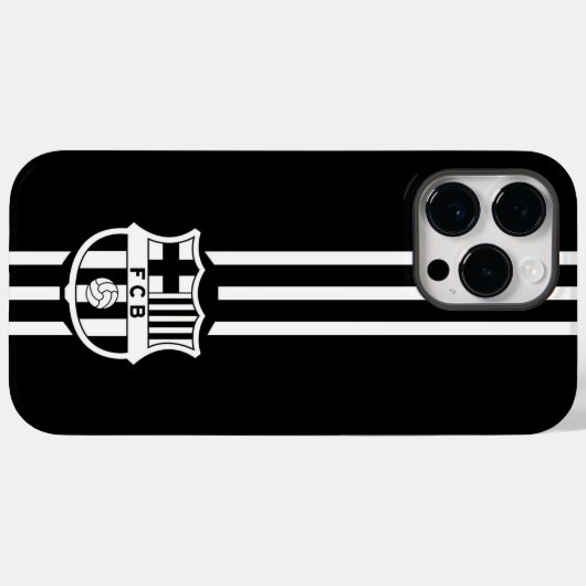 バルセロナブラック&ホワイトストライプズのケース Case-Mate iPhoneケース (裏面 (横))