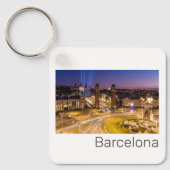 バルセロナプラザデエスパーナカタロニアスペインサンセット キーホルダー (正面)