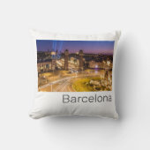 バルセロナプラザデエスパーナカタロニアスペインサンセット クッション (正面)