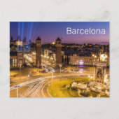 バルセロナプラザデエスパーナカタロニアスペインサンセット シーズンポストカード (正面)