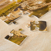 バルセロナプラザデエスパーナカタロニアスペインサンセット ジグソーパズル (側面)