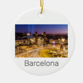 バルセロナプラザデエスパーナカタロニアスペインサンセット セラミックオーナメント (正面)