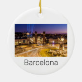 バルセロナプラザデエスパーナカタロニアスペインサンセット セラミックオーナメント (裏面)