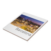 バルセロナプラザデエスパーナカタロニアスペインサンセット タイル (側面)