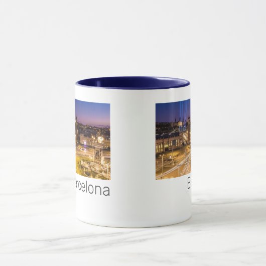 バルセロナプラザデエスパーナカタロニアスペインサンセット マグカップ (中央)