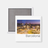 バルセロナプラザデエスパーナカタロニアスペインサンセット マグネット (正面/裏面)