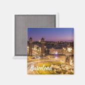 バルセロナプラザデエスパーナカタロニアスペインサンセット マグネット (正面/裏面)