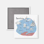 バルセロナポスター – オリジナル マグネット (正面/裏面)