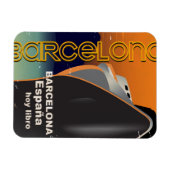 バルセロナヴィンテージクルーズライナー旅行ポスター マグネット (横)