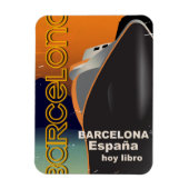 バルセロナヴィンテージクルーズライナー旅行ポスター マグネット (縦)