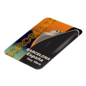 バルセロナヴィンテージクルーズライナー旅行ポスター マグネット (左側)