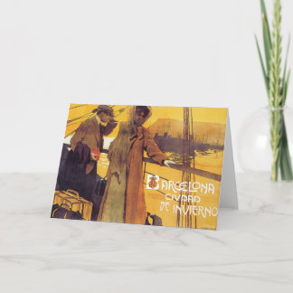 バルセロナヴィンテージトラベルポスター カード