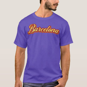 バルセロナヴィンテージレトロタイポグラフィ Tシャツ