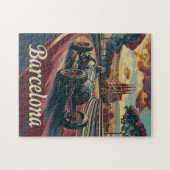 バルセロナヴィンテージレーシングカー ジグソーパズル (横)