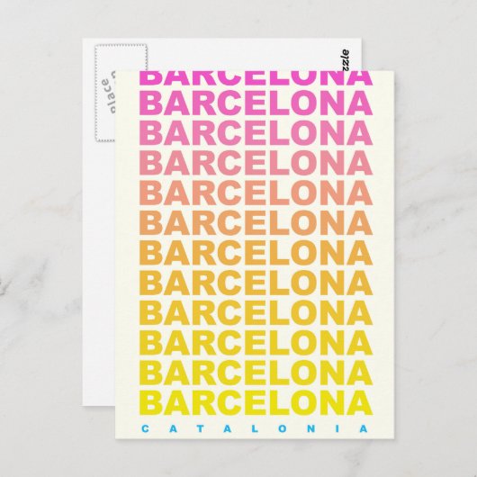 バルセロナヴィンテージ旅行ポスター ポストカード (正面/裏面)