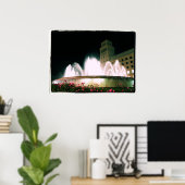 バルセロナ噴水 – カタルーニャ広場 – ポスター (ホームオフィス)