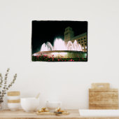 バルセロナ噴水 – カタルーニャ広場 – ポスター (キッチン)