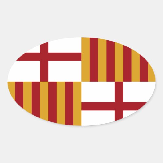 バルセロナ国旗 楕円形シール (正面)