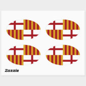 バルセロナ国旗 楕円形シール (シート)