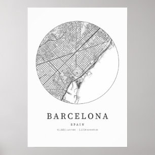 バルセロナ地図 ポスター