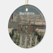 バルセロナ市街の景色 セラミックオーナメント (左)