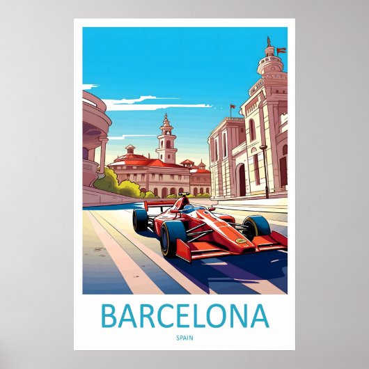 バルセロナ旅行の印刷壁バルセロナサーキット ポスター (正面)