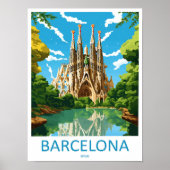 バルセロナ旅行プリント壁アートバルセロナ壁掛け ポスター (正面)