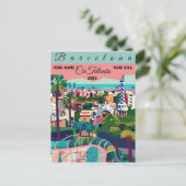 バルセロナ旅行絵葉書アート, カタルーニャ旅行アート ポストカード (スタンド正面)