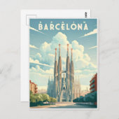 バルセロナ素晴らし：スペインのシ鮮やかティ ポストカード (正面/裏面)