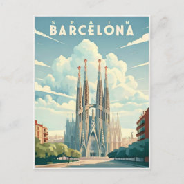 バルセロナ素晴らし：スペインのシ鮮やかティ ポストカード