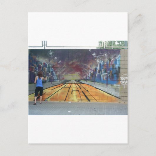 バルセロナ通りアート ポストカード (正面)