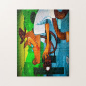 バルセロナ通りシーン。 ジグソーパズル (縦)