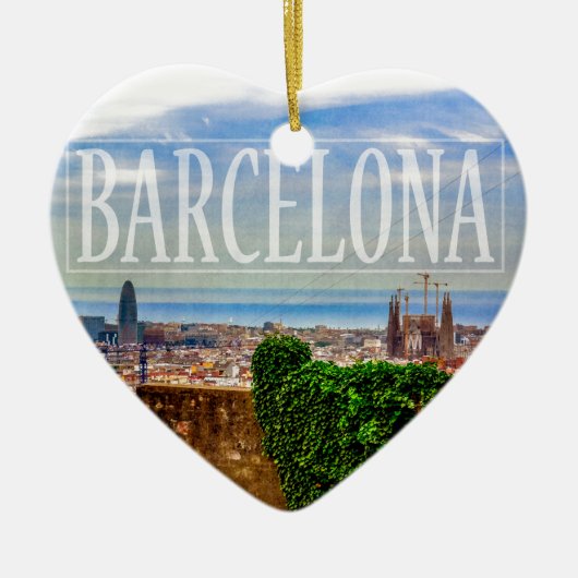 バルセロナ都市 セラミックオーナメント (正面)