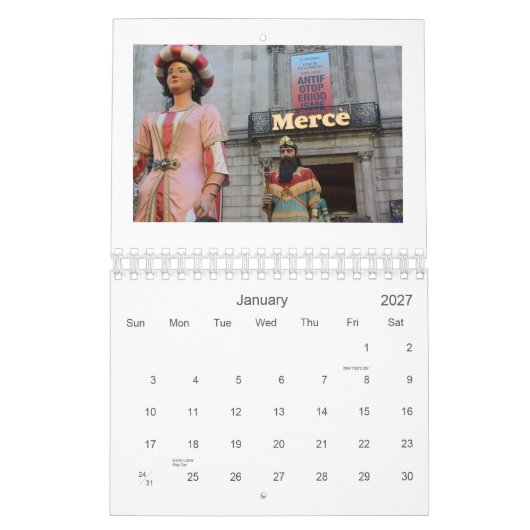 バルセロナ2011 カレンダー (1月 2027)