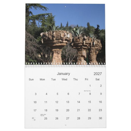 バルセロナ2016年 カレンダー (1月 2027)