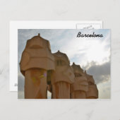 バルセロナ，アントニオ・ガウディ・チムニーポストカード ポストカード (正面/裏面)