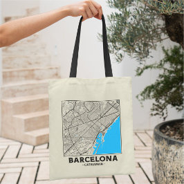 バルセロナ カタルーニャ州 都市地図 トートバッグ