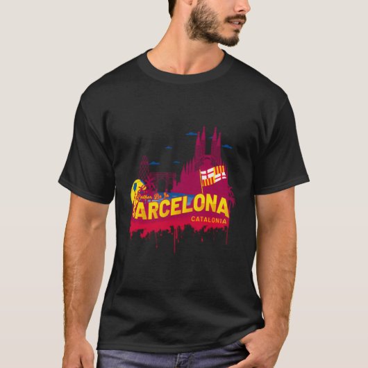 バルセロナ・カタロニアに行きたい Tシャツ (正面)
