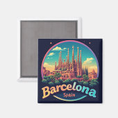 🧲 バルセロナ ゴシック地区の思い出 スペイン 🏰 マグネット (正面/裏面)