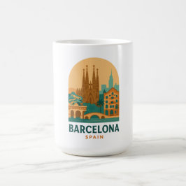 バルセロナ・サグラダファミリアのヴィンテージ風コーヒーマグ コーヒーマグカップ