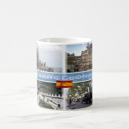 バルセロナ - サグラダファミリア - カサバトリョ コーヒーマグカップ (中央)