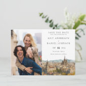 バルセロナ スカイライン 水彩写真 ウェディング セーブザデート (スタンド正面)